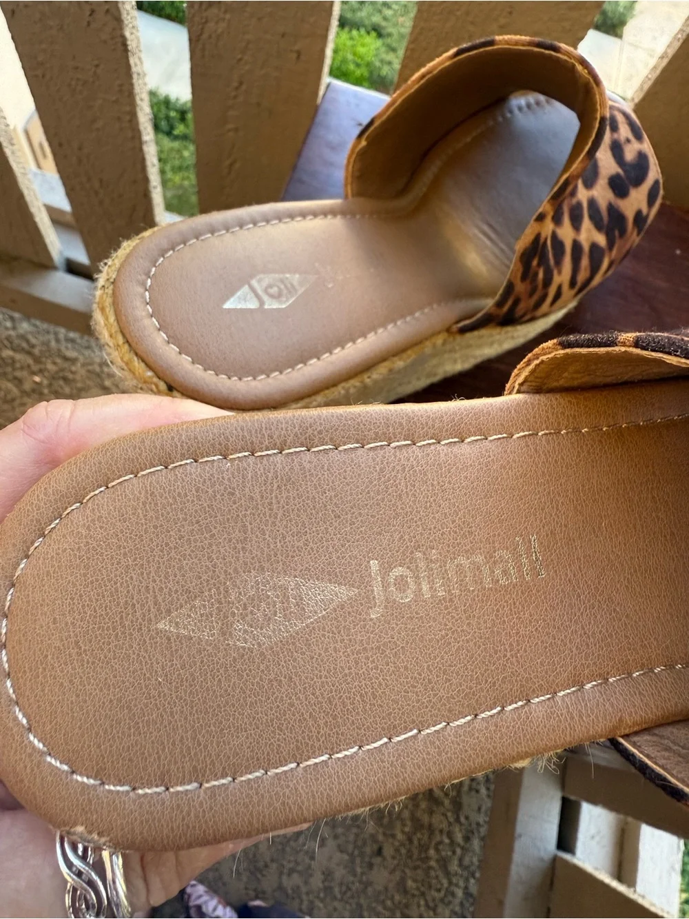Jolimall Leopard Print Espadrille Wedge Slide - Tan/Black